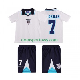 Koszulka Anglia Beckham 7 Retro Dziecięcy Domowe Koszulki Piłkarskie 1996 Krótki Rękaw